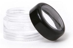 5-Gram Stackable Clear Jar without Sifter and Black Window Top